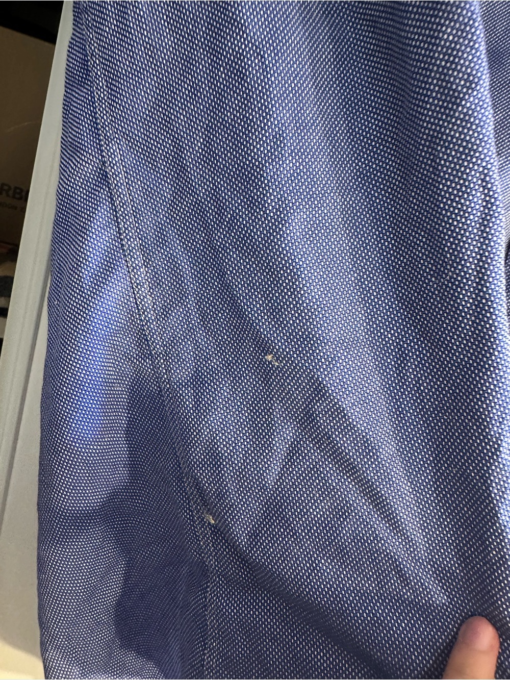 BOSS Men’s Blue Textured Long-Sleeve Dress Shirt - Picture 8 of 14